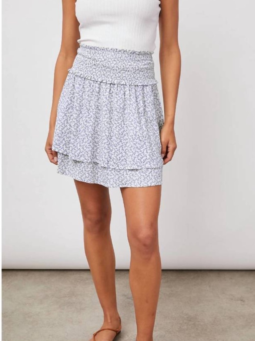 Rails Addison Blue Garden Mini Floral Smocked Skirt Small